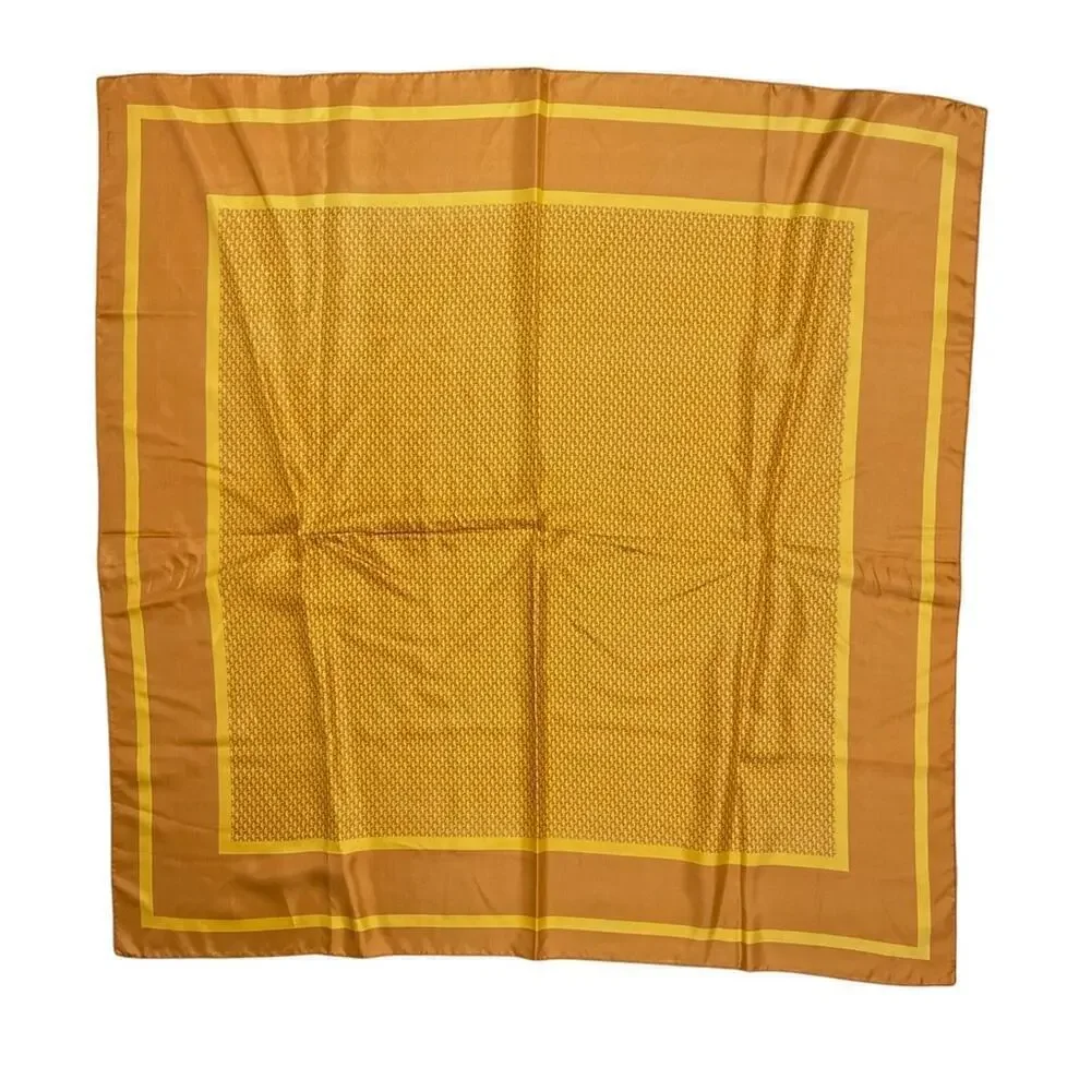 Vineyard Vines Silk Square Umbrella Print Yellow Scarf 35x35